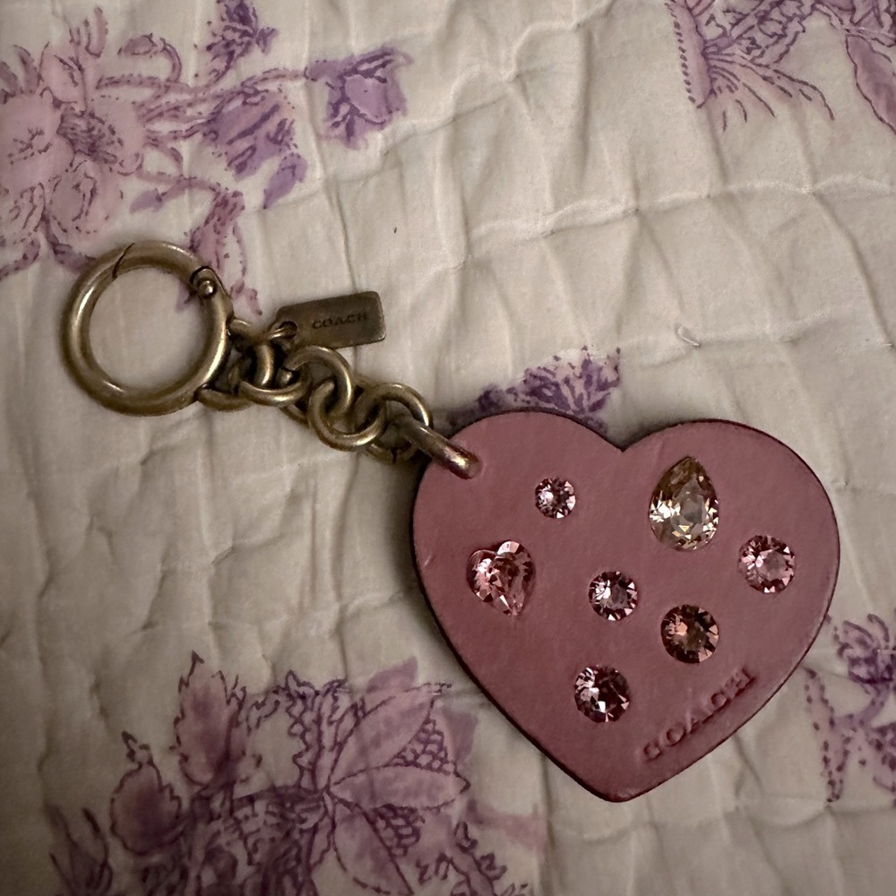 Coach Embellished Heart Bag Charm